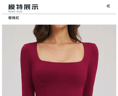 Long Sleeve Square Neck Plain Romper