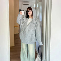 [2XL-4XL] Asymmetrical Zip-Up Plain Hoodie