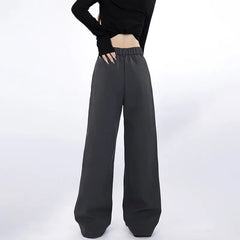 Mid Rise Plain Ruched Fleece-Lined Baggy Slacks (Various Designs)