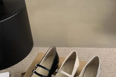 Block Heel Square-Toe Double Strap Mary Jane Shoes