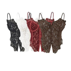 Lace Button-Up Crop Corset Top