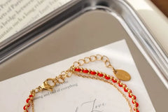 Layered Beaded Chain Bracelet