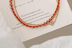 Layered Beaded Chain Bracelet