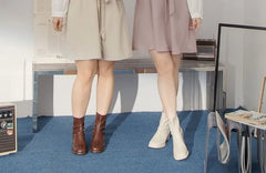 [L - 3XL] Mock Two-Piece Peter Pan Collar Long Sleeve A-Line Mini Dress