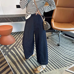 Maternity Drawstring Waist Wide Leg Jeans