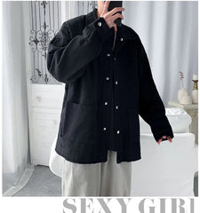 Oversized Snap-Button Shirt Jacket