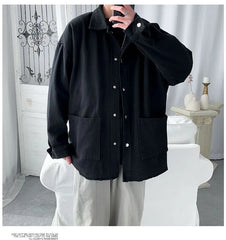 Oversized Snap-Button Shirt Jacket
