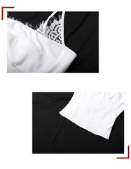Lace Panel Crop Corset Top