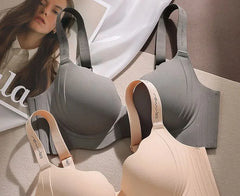 [90B - 100E] Plus Size Scallop Trim Plain Bra