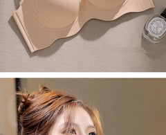 [90B - 100E] Plus Size Scallop Trim Plain Bra