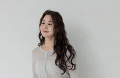 [L - 3XL] Plain Scoop Neck Long-Sleeve Cardigan