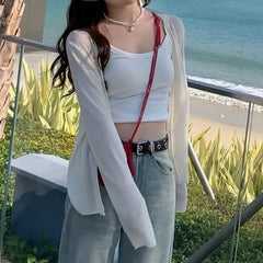 V-Neck Plain Cardigan