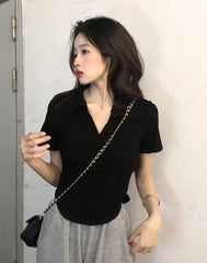 Short-Sleeve Plain Polo Shirt