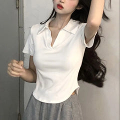 Short-Sleeve Plain Polo Shirt