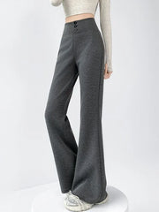 High Waist Plain Bootcut Sweatpants