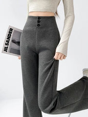 High Waist Plain Bootcut Sweatpants