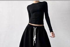 Drawstring Waist Plain Baggy Sweatpants
