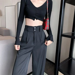 High-Waist Wide-Leg Dress Pants