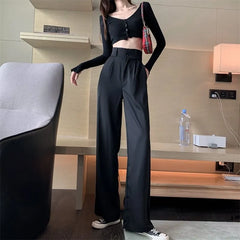 High-Waist Wide-Leg Dress Pants