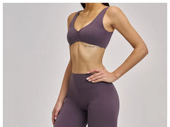 Set: Plain Sport Bra + Yoga Pants