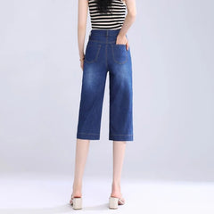 Mid Rise Washed Wide Leg Jorts