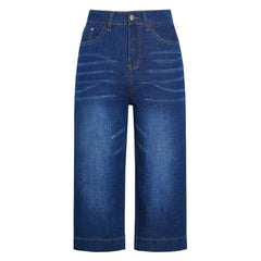 Mid Rise Washed Wide Leg Jorts