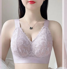 [90C - 120G] Plus Size Lace Wireless Bra