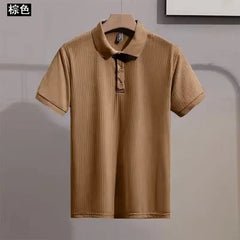 Short-Sleeve Striped Polo Shirt