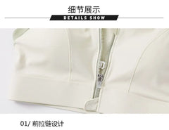 Plain Zip Detail Racerback Sports Bra
