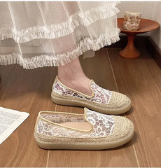 Lace Mesh Espadrille Slip Ons