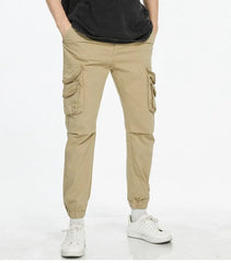 Mid Rise Plain Slim Fit Cargo Pants