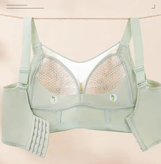 [90B - 105E] Plus Size Mesh Panel Lace Wireless Bra
