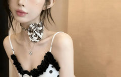 Set: Polka Dot Bikini Top + Swim Skirt + Panties