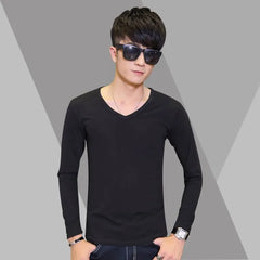 Long-Sleeve Slim Fit Plain T-Shirt