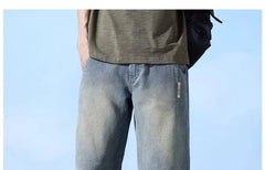 Mid Waist Washed Denim Shorts