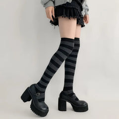 Striped Over The Knee Socks