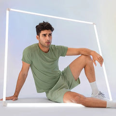Short-Sleeve Crewneck Plain Sports Top