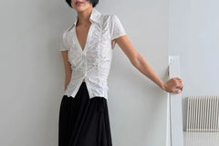 Elastic Waist Irregular Midi Skirt