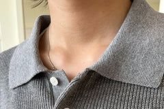 Short-Sleeve Plain Knit Polo Top