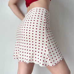 Mid Waist Dotted Mini Pencil Skirt
