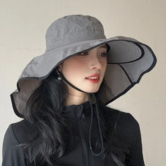 Foldable Contrast Trim Sun Hat