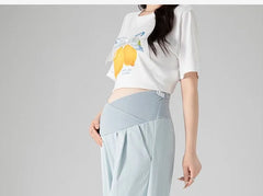Maternity High Waist Plain Wide Leg Pants