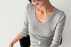 3/4-Sleeve Plain T-Shirt