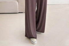 Plain Drawstring Suspender Wide-Leg Jumpsuit