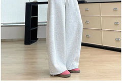 Drawstring Waist Plain Baggy Sweatpants