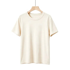 Maternity Elbow-Sleeve Crew Neck Plain T-Shirt