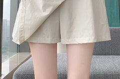 Elastic Waist Plain Mini Skort