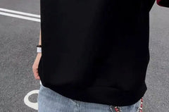Elbow-Sleeve Stand Collar Contrast Trim Half-Zip T-Shirt