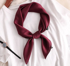 Plain Silky Square Scarf