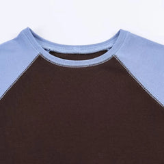Short-Sleeve Crew Neck Raglan Crop T-Shirt